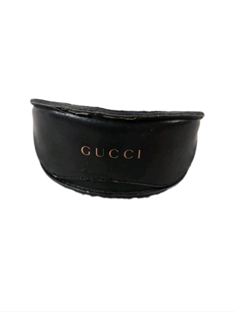 Vintage Gucci Black Leather Oversized Sunglasses Case